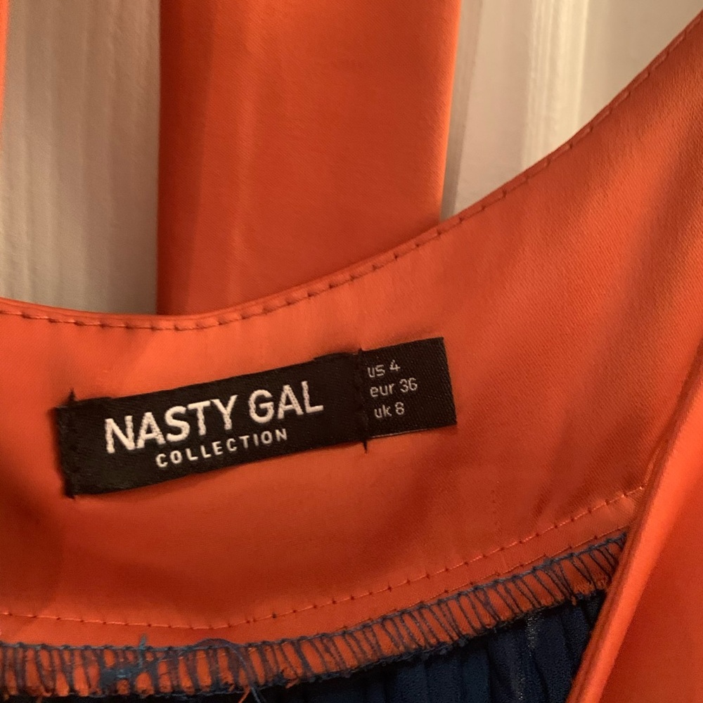 Nasty Gal Blue & Orange 70s Jumpsuit Size M - Picture 5 of 5